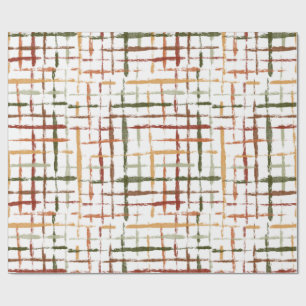 watercolor plaid pattern with chaotic lines wrapping paper