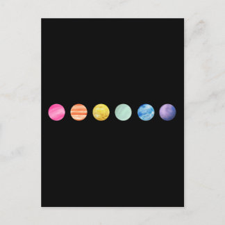 Watercolor Planet- Rainbow Postcard