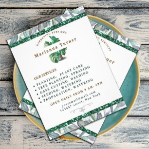 Watercolor plant Gardening Service, Horticulturist Flyer