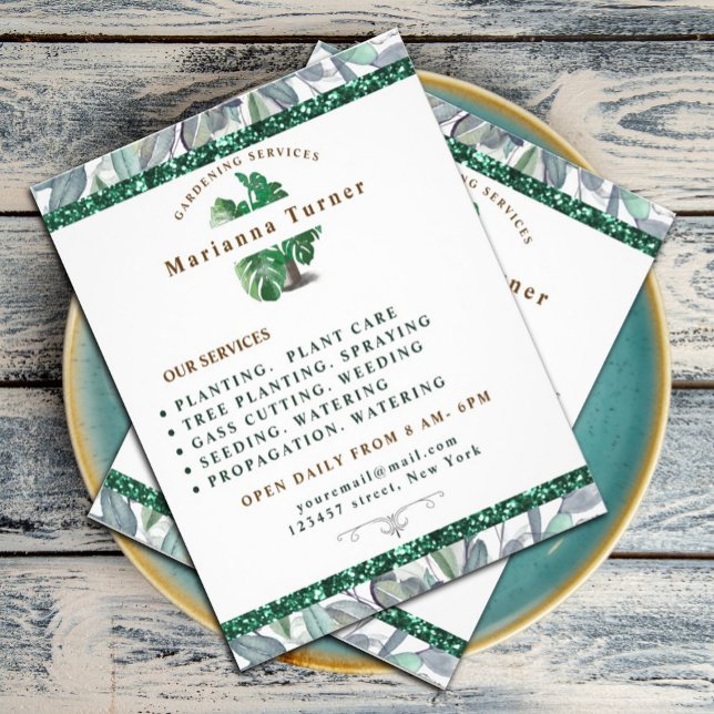 Watercolor plant Gardening Service, Horticulturist Flyer (Creator Uploaded)