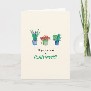 Watercolor Plants and Succulents Design Card