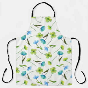 Watercolor Plants: Floral Seamless Pattern. Apron