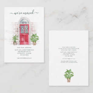 Watercolor Plants Moving Announcement