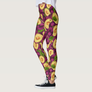 Watercolor Plums Leggings