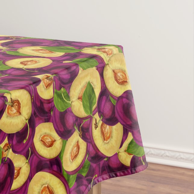 Watercolor Plums Tablecloth (In Situ)