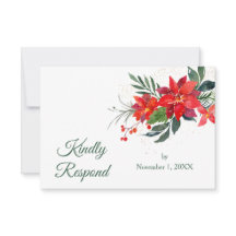 Watercolor Poinsettia Christmas Wedding