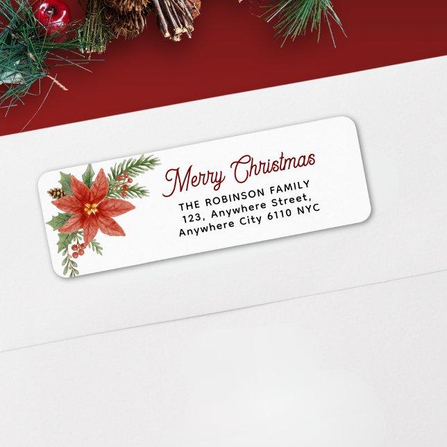 Watercolor Poinsettia Merry Christmas Holiday (Creator Uploaded)