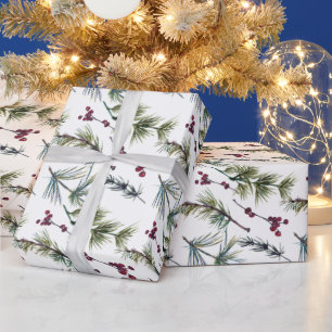 Watercolor Poinsettia Pattern  Wrapping Paper