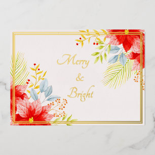 Watercolor poinsettias custom foil