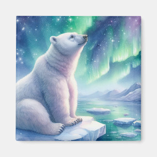 Watercolor Polar Bear Magnet
