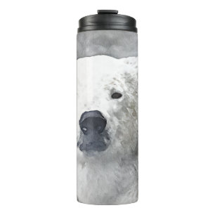 Watercolor Polar Bear Thermal Tumbler