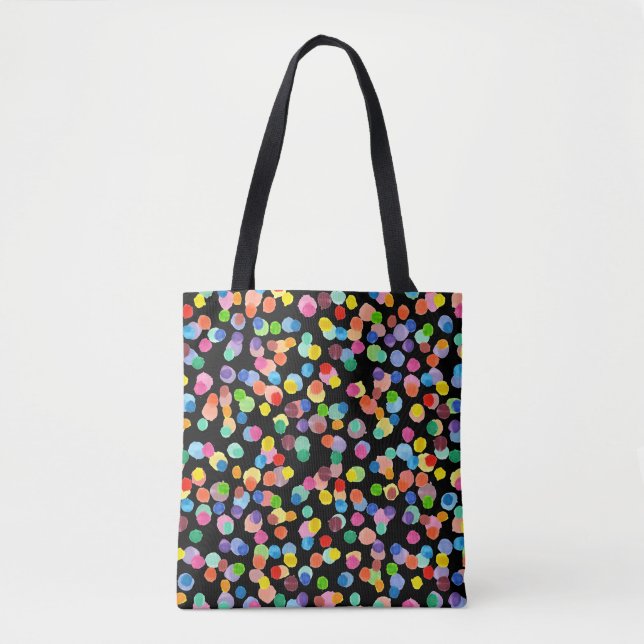 Watercolor Polka Dot, Easter Background. Tote Bag (Front)