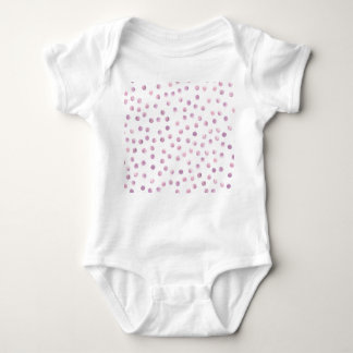 Watercolor polka dots, pink geometric background. baby bodysuit