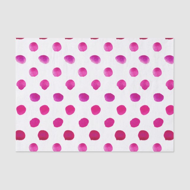Watercolor polka dots pink tissue paper (Front)