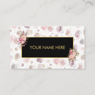 Watercolor Polka Makeup Salon Business Card