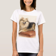 Watercolor Pomchi Dog Portrait T-Shirt