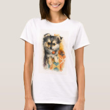 Watercolor Pomchi Puppy T-Shirt