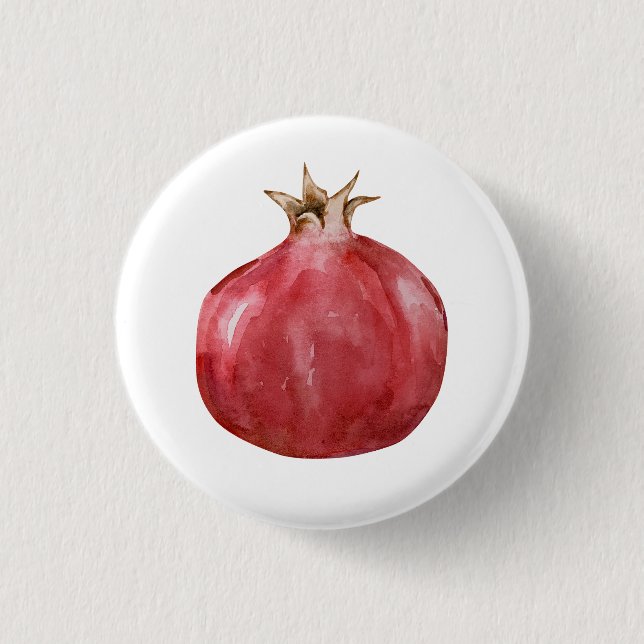 Watercolor Pomegranate 3 Cm Round Badge (Front)