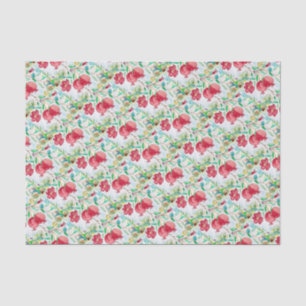 Watercolor Pomegranate red Fruit Pattern Pretty Tissue Paper