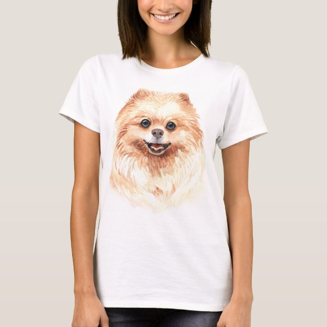 Watercolor Pomeranian T-Shirt (Front)
