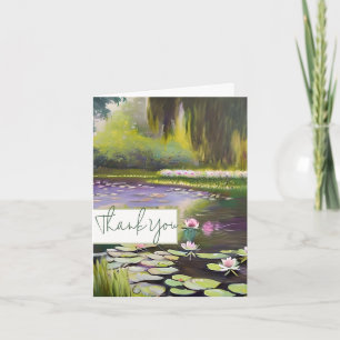 Watercolor pond and lilies customisable card