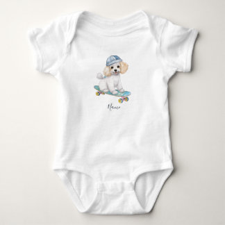 Watercolor Poodle Baby Bodysuit