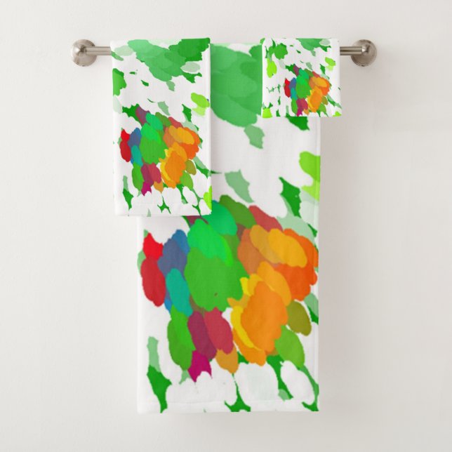 Watercolor Pop Art Bath Towel Set (Insitu)