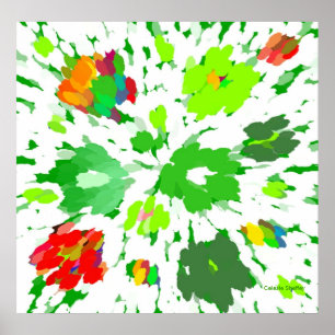 Watercolor Pop Art Floral Poster