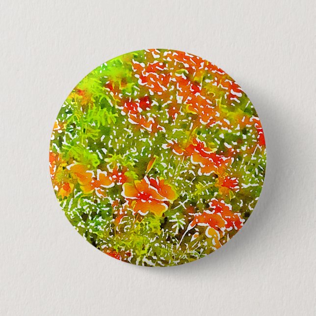 Watercolor Poppies 6 Cm Round Badge (Front)