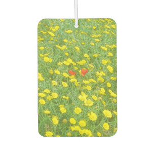 Watercolor poppies car air freshener