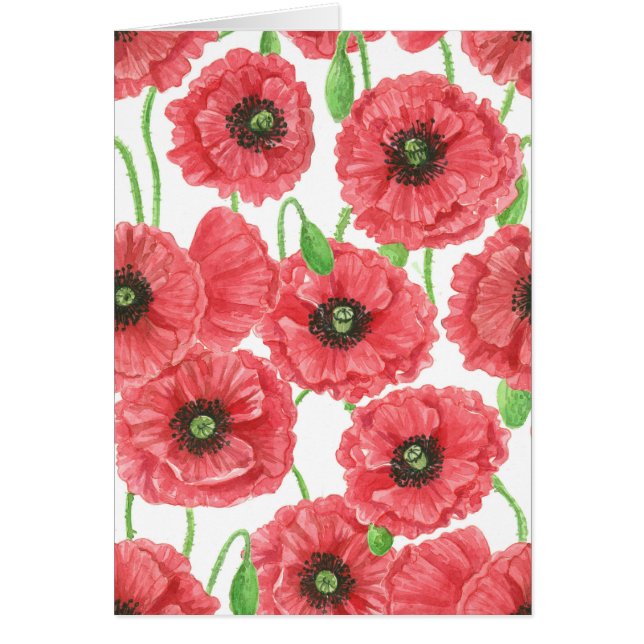Watercolor poppies floral pattern (Front)