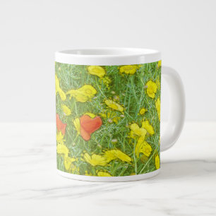 Watercolor poppies large coffee mug
