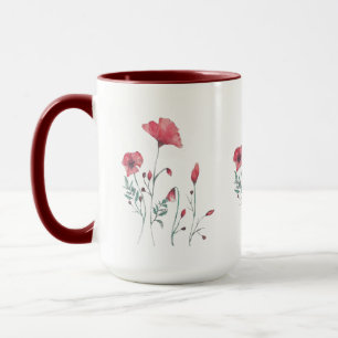 Watercolor Poppies Mug
