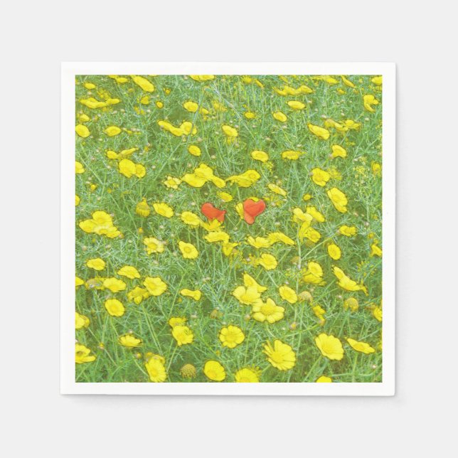 Watercolor poppies napkin (Front)