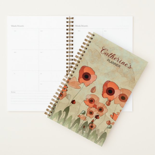  Watercolor Poppy Planner (Display)