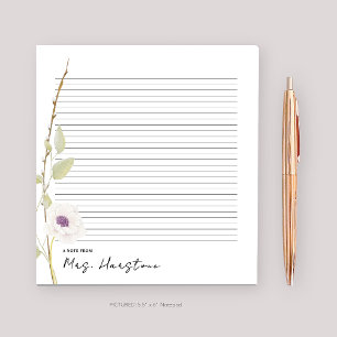 Watercolor Poppy Teacher Gift Notepad