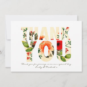 Watercolor Poppy Thank You Card Personalised