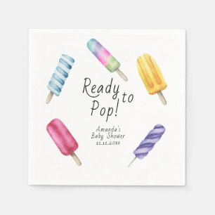 Watercolor Popsicle Baby shower Napkin