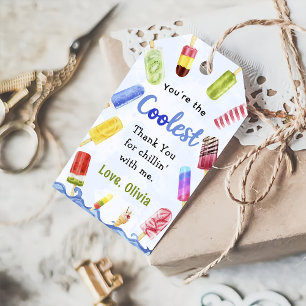 Watercolor Popsicle Ice Cream Birthday Gift Tags