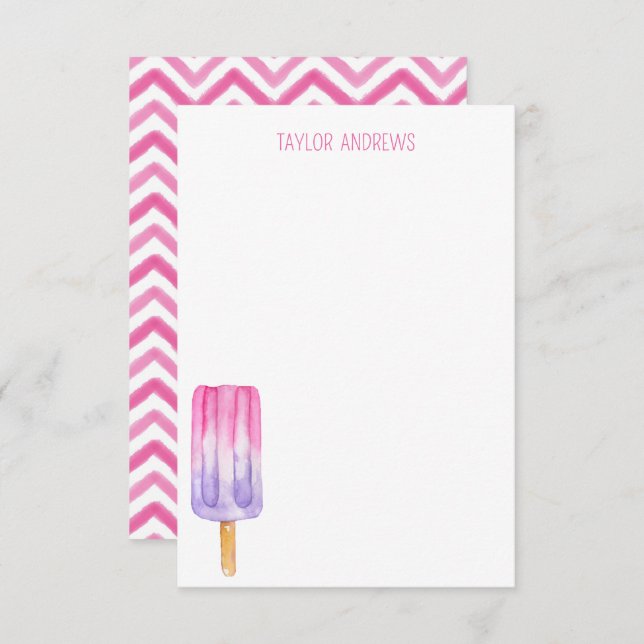 Watercolor Popsicle Note Cards (Front/Back)