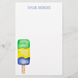 Watercolor Popsicle Personalised Stationery