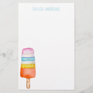 Watercolor Popsicle Personalised Stationery