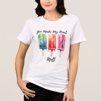Watercolor Popsicle Summer White Tri-Blend Shirt