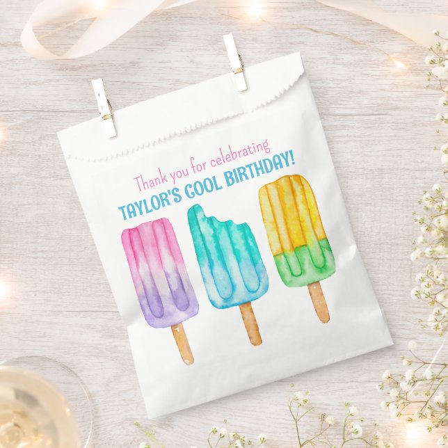 Watercolor Popsicles Favour Bags (Clipped)