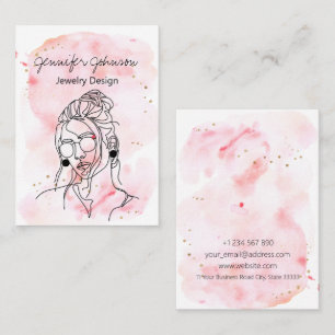 Watercolor Portrait Earring Holder Display Card