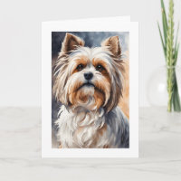 Watercolor Portrait Pose Sweet Shih Tzu Blank