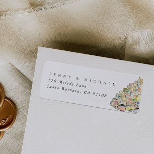 Watercolor Positano Italy Return Address Label