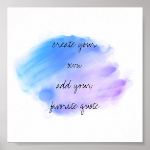 watercolor poster create your own quote wall art