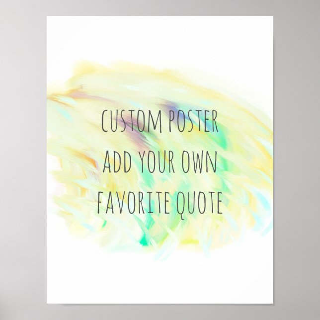 watercolor poster create your own quote wall art (Front)