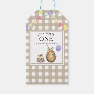 Watercolor Potato 1st birthday Gift Tags